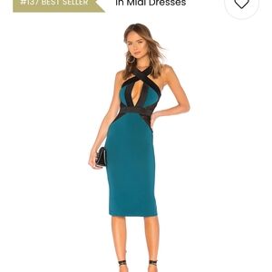Teal Halter Midi Dress
